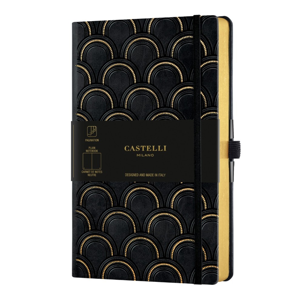 Бележник Castelli C&G, 9x14cm, б.л, Art Deco Gold