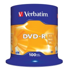 DVD-R Verbatim 4.7GB 16x, опаковка 100 броя на шпиндел