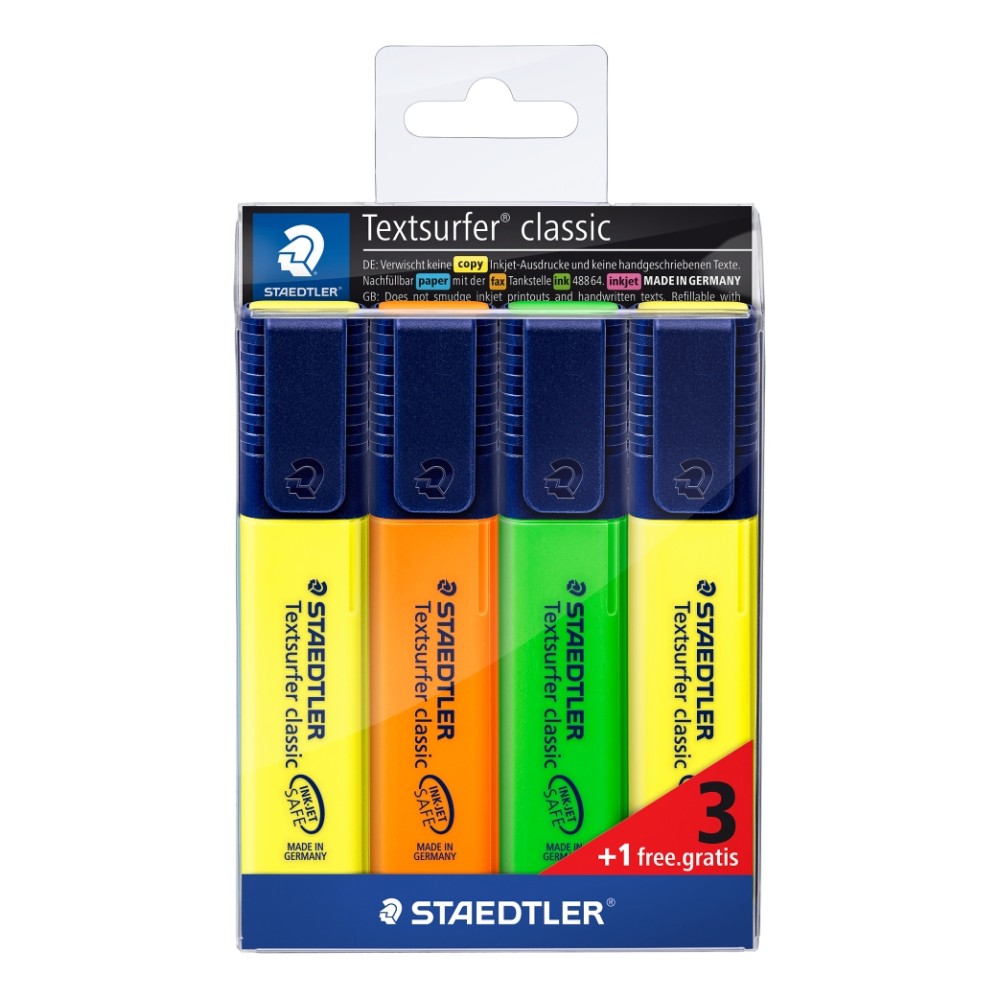 Комплект текстмаркери Staedtler 364, 3+1 броя