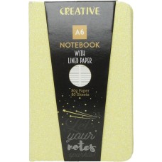 Бележник Creative Glitter, A6, 80л, асорти