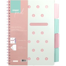 Тетрадка SP Dots, А5, спирала, PP,100л,малки квадратчета, разделител, розова