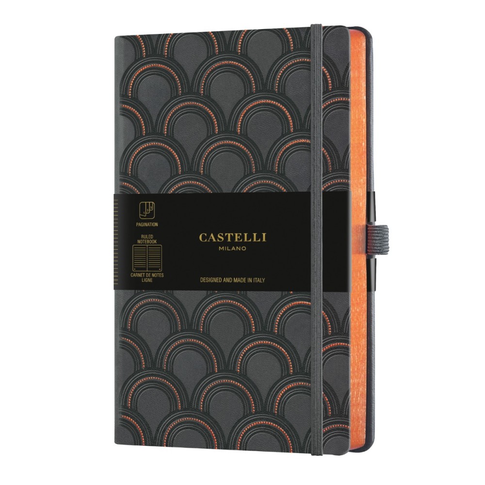 Бележник Castelli C&G, 9x14cm, лин,Art Deco Copper