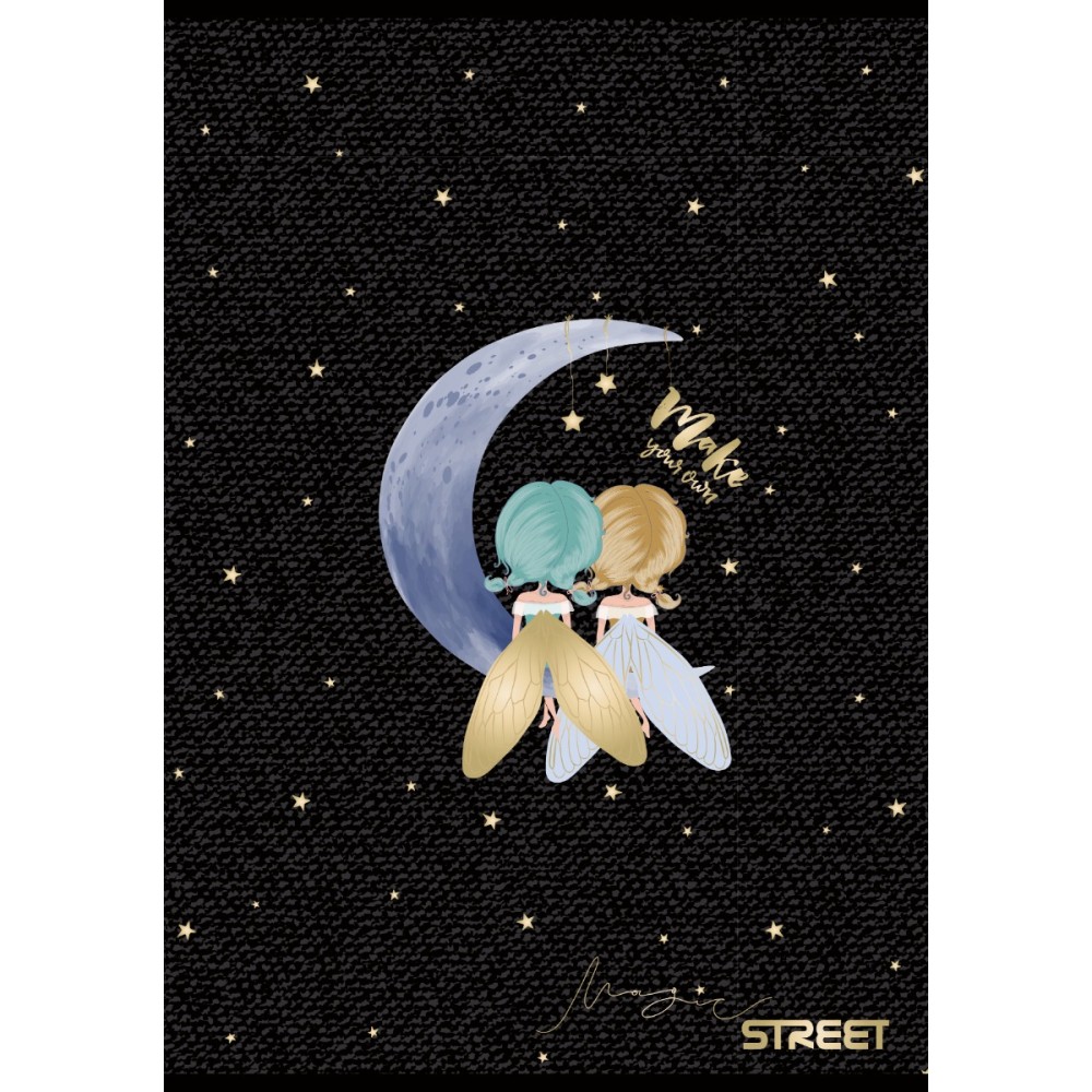 Тетрадка Street, А4, широки редове , 54л, Black&Gold