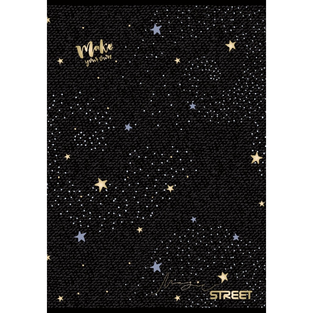 Тетрадка Street, А4, широки редове , 54л, Black&Gold
