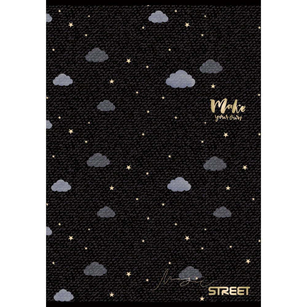 Тетрадка Street, А4, широки редове , 54л, Black&Gold