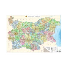 Стенна карта 70х100cm, 2лайсни, 150g, UV-лак, България/административна