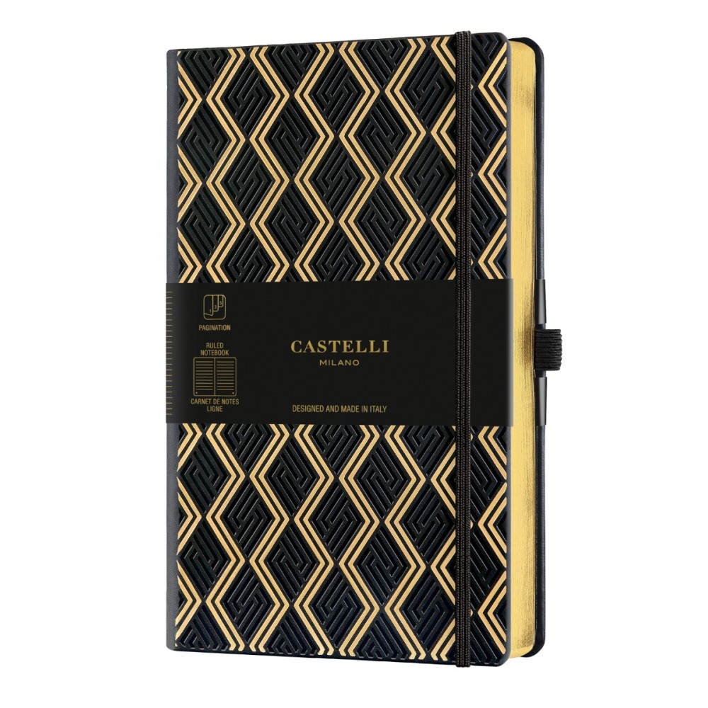 Бележник Castelli C&G, 9x14cm, б.л, Greek Gold