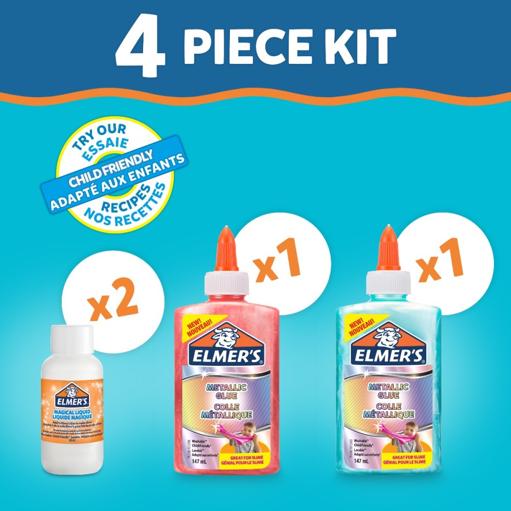 Комплект за слайм Elmers, металикови цветове