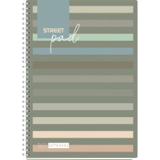 Тетрадка Street Pad, А5, спирала, ламинат, 100 листа, МК, stripes 3e