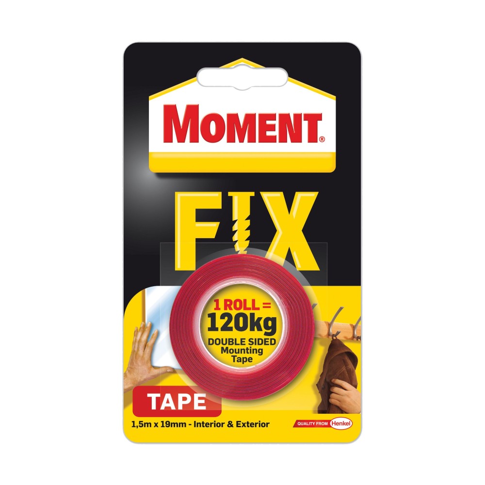 Двойнолепяща монтажна лента MomentFix1.5м x19мм,120кг