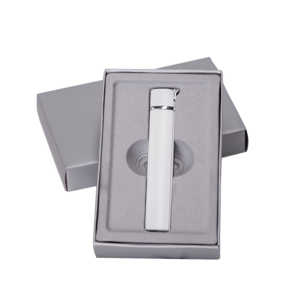 Метална пиезо запалка EB-077 Slim, бял
