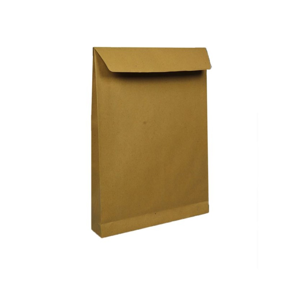 Плик С4 130g,324x229,кафяв с дъно,СЗЛ с лента,опаковка 10