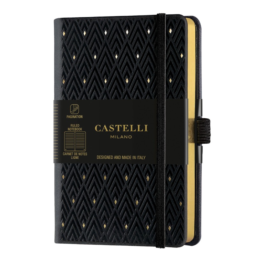 Бележник Castelli C&G, 9x14cm, лин, Diamond Gold