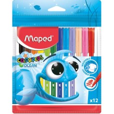 Флумастри Maped Color Peps Ocean, 12 цвята